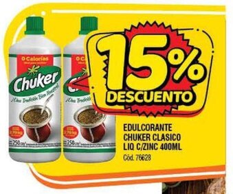 Supermercados Yaguar Chuker Edulcorante Clasico Liq C/Zinc 400ml oferta