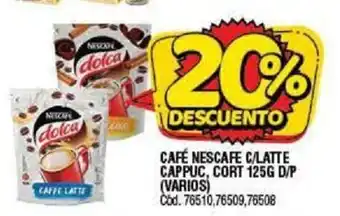 Supermercados Yaguar Nescafé Dolca Café C/Latte Cappuc. Cort 125g D/p (varios) oferta