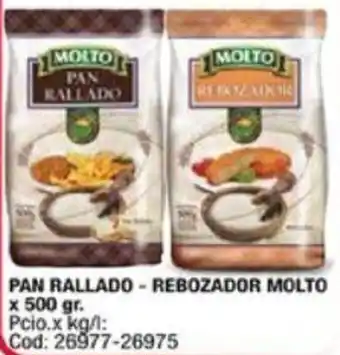 Maxiconsumo PAN RALLADO - REBOZADOR MOLTO x 500gr oferta