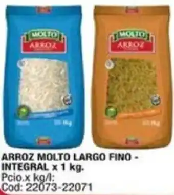 Maxiconsumo ARROZ MOLTO LARGO FINO/INTEGRAL x 1kg oferta