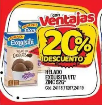 Supermercados Yaguar Exquisita Helado Vit/ Zinc 52g oferta