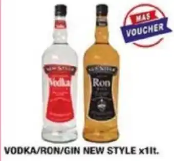 Maxiconsumo VODKA/RON/GIN NEW STYLE x 1lt oferta