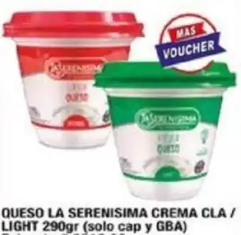 Maxiconsumo QUESO LA SERENISIMA CREMA CLA / LIGHT 290gr oferta