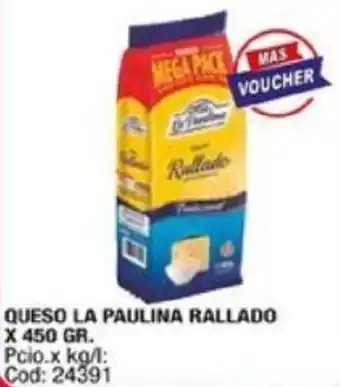 Maxiconsumo QUESO LA PAULINA RALLADO x 450GR oferta