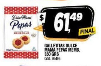 Supermercados Yaguar Dulce Mama Pepas Membrillo Galletitas 350grs oferta