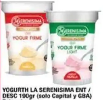 Maxiconsumo YOGURTH LA SERENISIMA ENT / DESC 190GR oferta