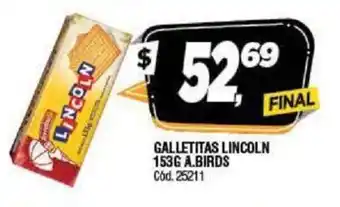 Supermercados Yaguar Lincoln Galletitas 153g A. Birds oferta