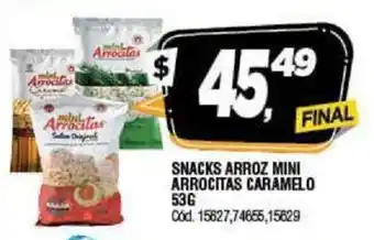 Supermercados Yaguar Mini Arrocitas Caramelo Snacks Arroz 53g oferta
