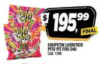 Supermercados Yaguar Pito Pito Frutal Chupetin Lheritier 24u oferta