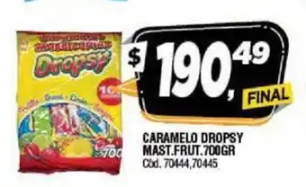 Supermercados Yaguar Dropsy Mast. Frutal Caramelo 700gr oferta