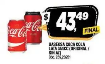 Supermercados Yaguar Coca Cola Gaseosa Original / Sin Az. Lata 354cc oferta