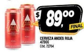 Supermercados Yaguar Andes Roja Cerveza 473cc oferta