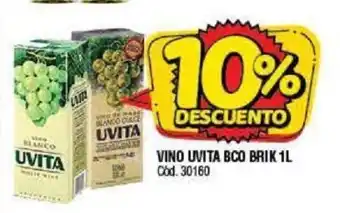 Supermercados Yaguar Uvita Vino BCO Brik 1L oferta