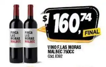 Supermercados Yaguar Finca Las Moras Vino Malbec 750cc oferta