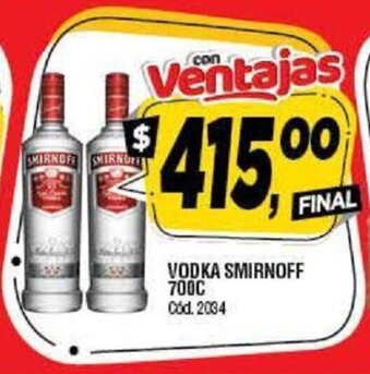 Supermercados Yaguar Smirnoff Vodka 700c oferta
