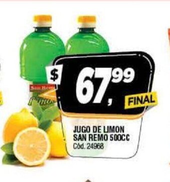 Supermercados Yaguar San Remo Jugo de Limon 500cc oferta