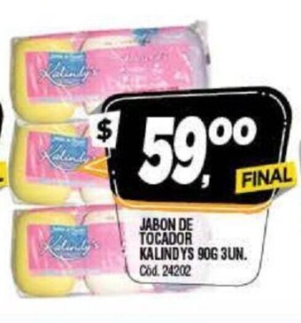 Supermercados Yaguar Kalindys Jabon de Tocador 90g 3un. oferta