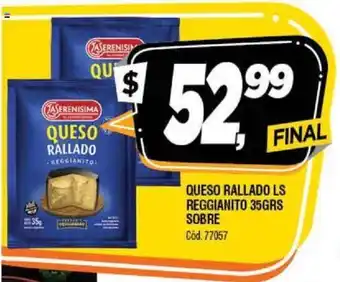 Supermercados Yaguar La Serenisima Reggianito Queso Rallado 35grs Sobre oferta