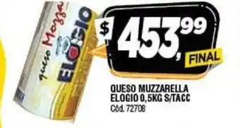 Supermercados Yaguar Elogio Queso Muzzarella 0,5kg S/Tacc oferta