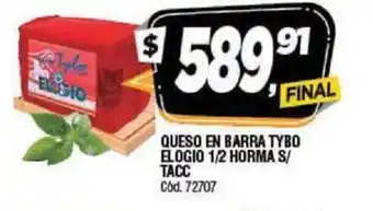 Supermercados Yaguar Elogio Queso en Barra Tybo 1/2 Horma S/Tacc oferta
