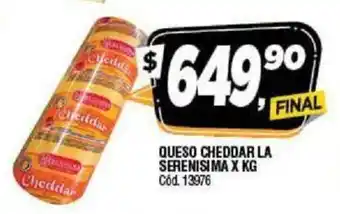 Supermercados Yaguar La Serenisima Queso Cheddar x kg oferta