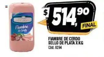 Supermercados Yaguar Sello de Plata Fiambre de Cerdo x kg oferta