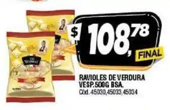 Supermercados Yaguar Ravioles de Verdura Vesp. 500g Bsa. oferta