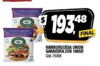 Supermercados Yaguar Union Ganadera Hamburguesa 2un 140gr oferta