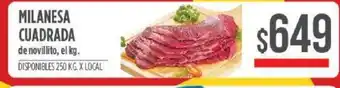 Supermercados Vea Milanesa Cuadrada de novillito, ek kg. 250 kg oferta