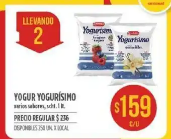 Supermercados Vea Yogur Yogurisimo varios sabores, scht. 1 lt oferta