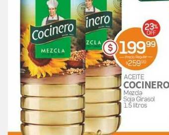 Alvear Aceite Cocinero Mezcla Soja Girasol 1.5 litros oferta