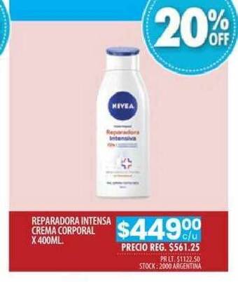 Pigmento Reparadora Intensa Crema Corporal x 400ml oferta