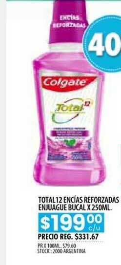 Pigmento Total 12 Encías Reforzadas Enjuague Bucal x 250ml oferta