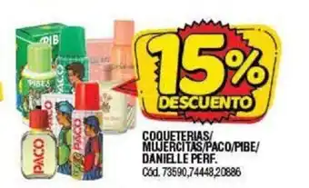 Supermercados Yaguar Coqueterias/Mujercitas/Paco/Pibe/Daniella Perfumería oferta