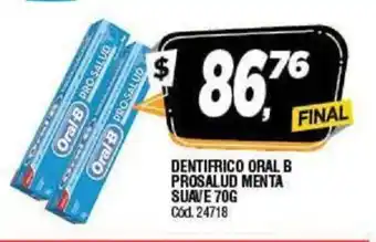 Supermercados Yaguar Oral B Prosalud Menta Suave Dentifrico 70g oferta