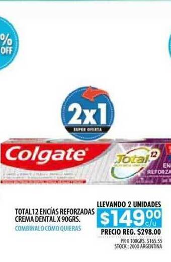 Pigmento Colgate Total 12 Encías Reforzadas Crema Dental x 90grs. oferta