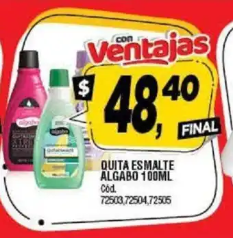 Supermercados Yaguar Algabo Quita Esmalte 100ml oferta