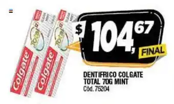 Supermercados Yaguar Colgate Total Mint Dentifrico 70g oferta