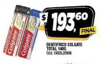Supermercados Yaguar Colgate Total Dentifrico 140g oferta