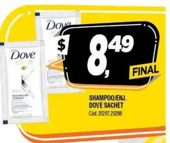 Supermercados Yaguar Dove Shampoo/Enj. Sachet oferta