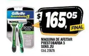 Supermercados Yaguar Gillette Prestobarba 3 Sens. Maquina de Afeitar 2u oferta