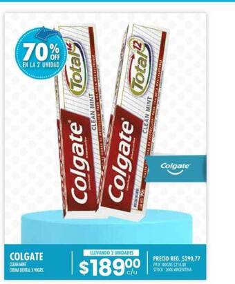 Pigmento Colgate Clean Mint Crema Dental x 90grs. oferta