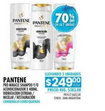 Pigmento Pantene Pro Miracle Shampoo Y O Acondicionador X 400ml Hidratacion Extrema Micelar Restauracion oferta