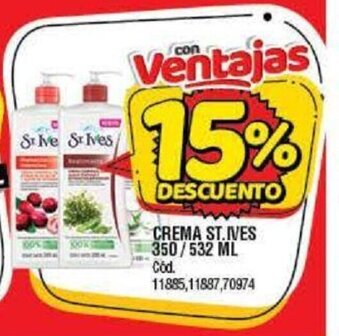 Supermercados Yaguar St. Ives Crema 350/532ml oferta