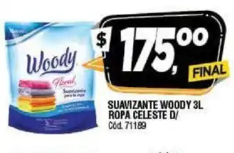 Supermercados Yaguar Woody Suavizante Ropa Celeste D/ 3L oferta