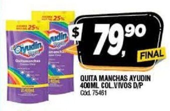 Supermercados Yaguar Ayudin Quita Manchas 400ml Col. Vivos D/P oferta