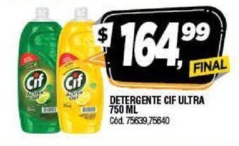 Supermercados Yaguar Cif Detergente Ultra 750ml; oferta