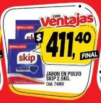 Supermercados Yaguar Skip Jabon En Polvo 2.5kg oferta