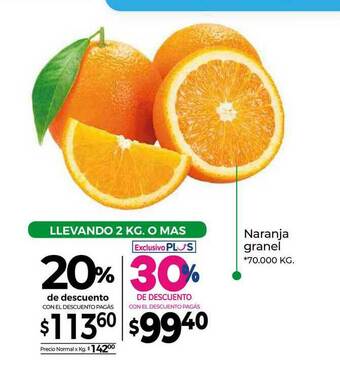 La Anonima Naranja Granel 20% De Descuento oferta
