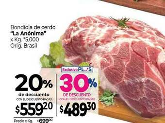 La Anonima Bondiola De Cerdo oferta